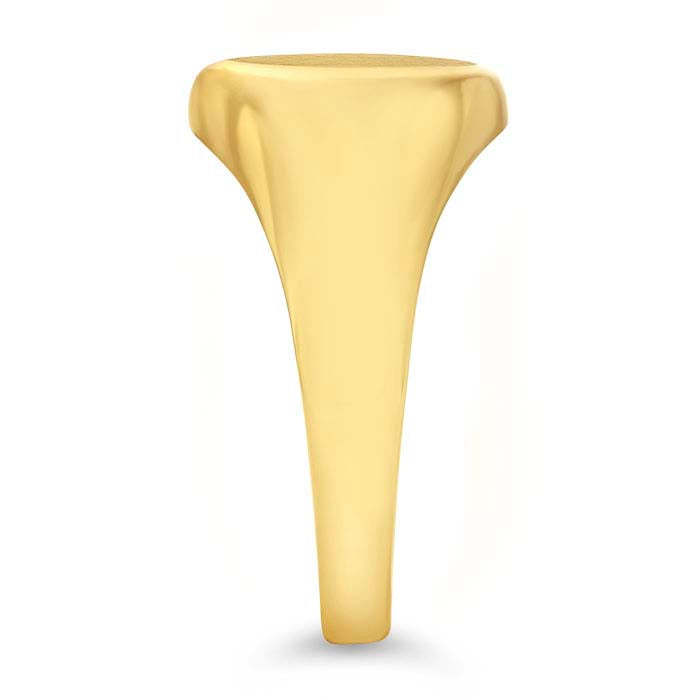 Anillo sello ovalado mate 11 x de oro amarillo 14K