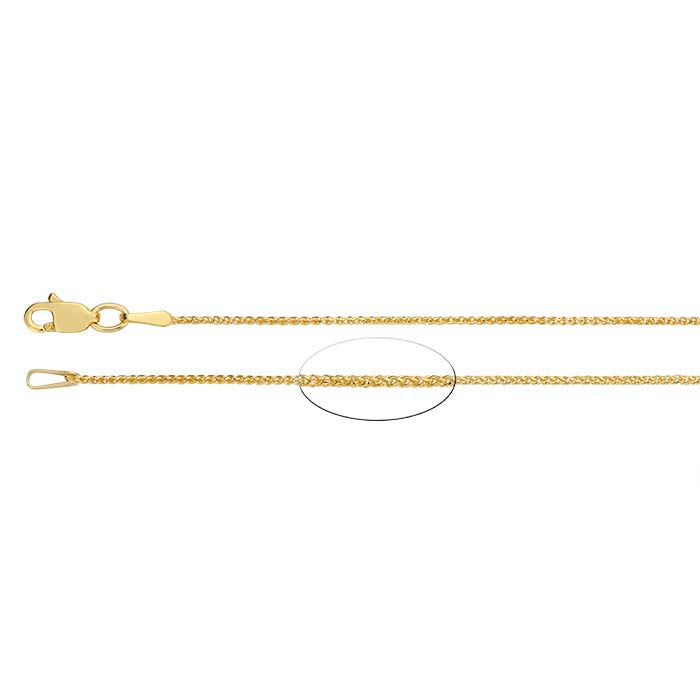 14K Yellow Gold Diamond-Cut Wheat Chain