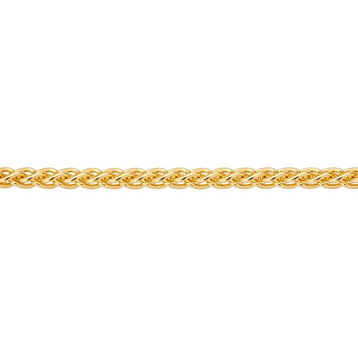 14K Yellow Gold Round Wheat Chain