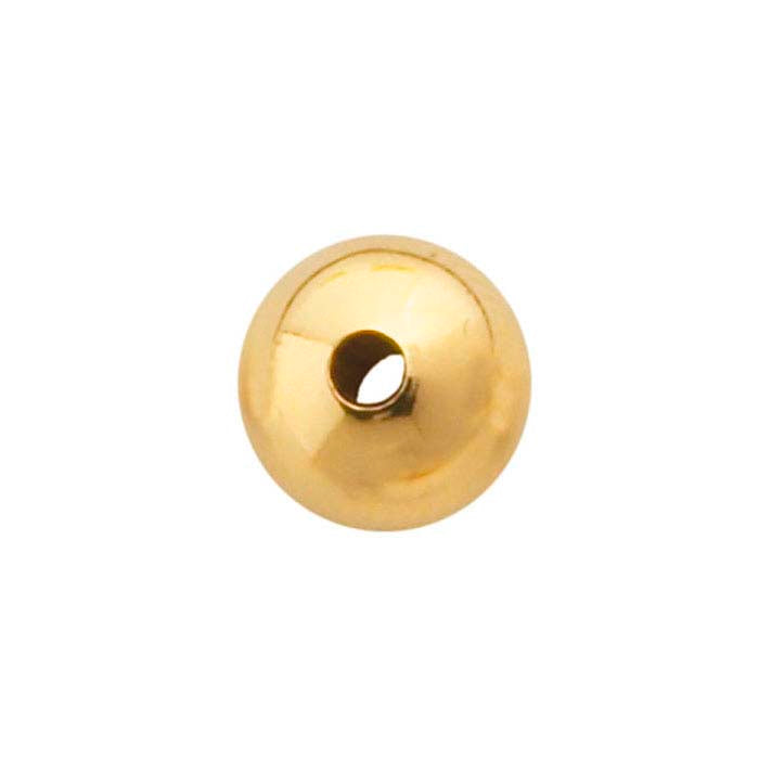 14K Yellow Gold Round Heavy-Wall Seamless Bead