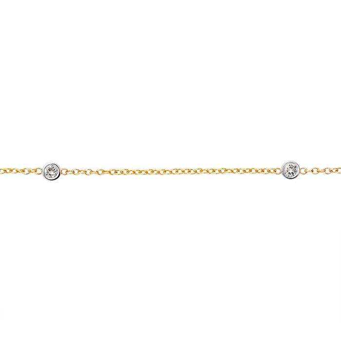 14 Karat Gelbgold-Kette mit Diamanten