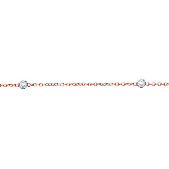 14K Rose Gold Diamond-Set Cable Chain Necklace