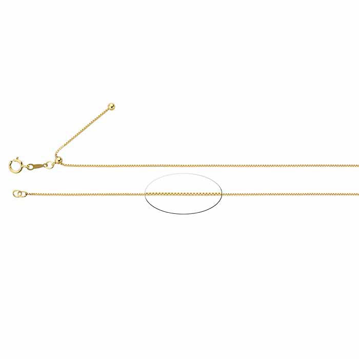 14/20 Guld-Fylld Guldfärgad Boxkedja, Justerbar