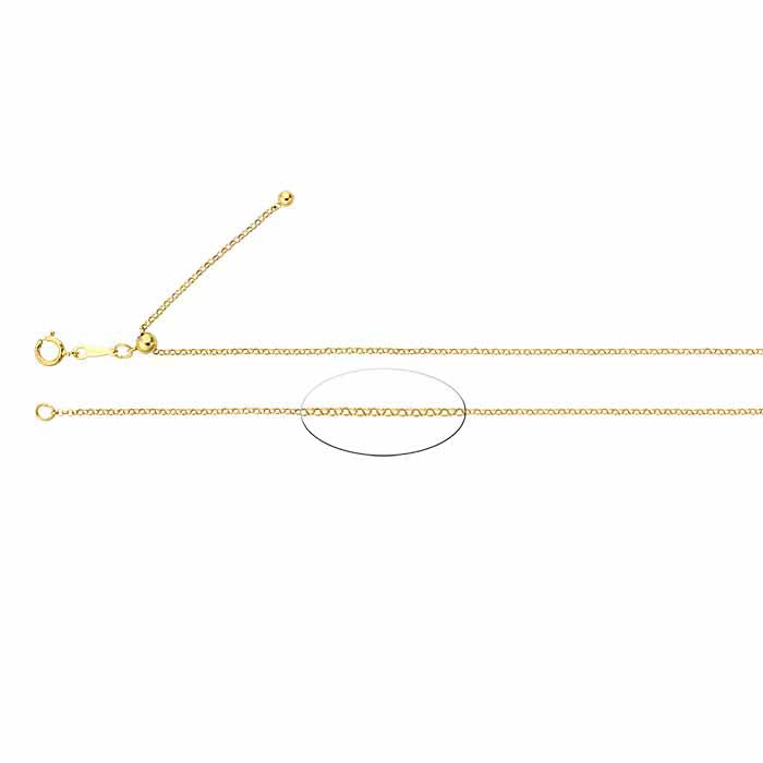 Αλυσίδα Rolo με επίστρωση κίτρινου χρυσού 14/20, ρυθμιζόμενη