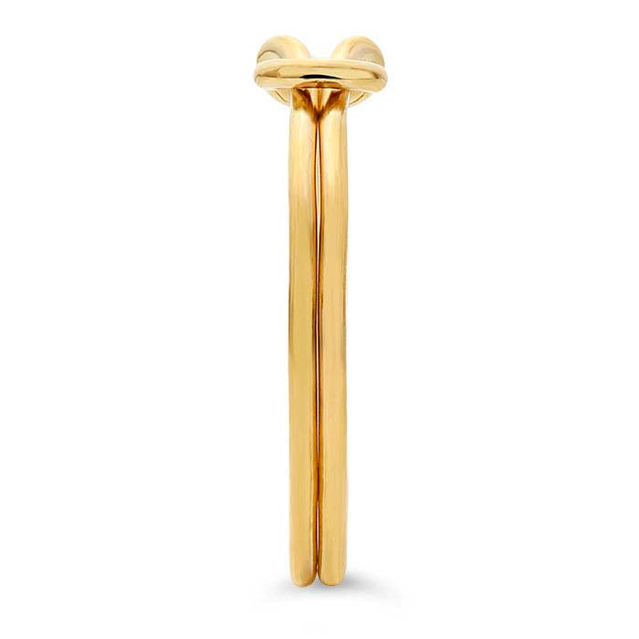 14/20 Yellow Gold-Filled Long Double Love-Knot Ring