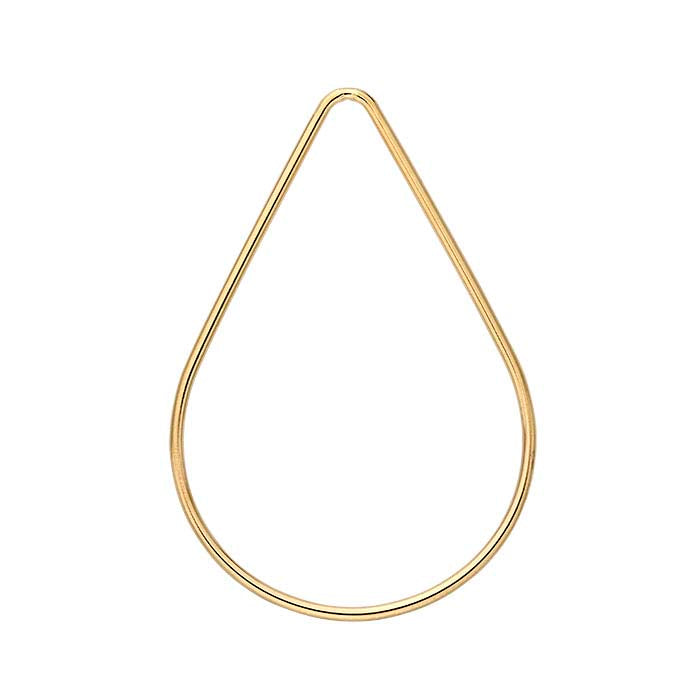 14/20 זהב צהוב מלא 37.5 x 25 מ"מ רכיב בצורת טיפה