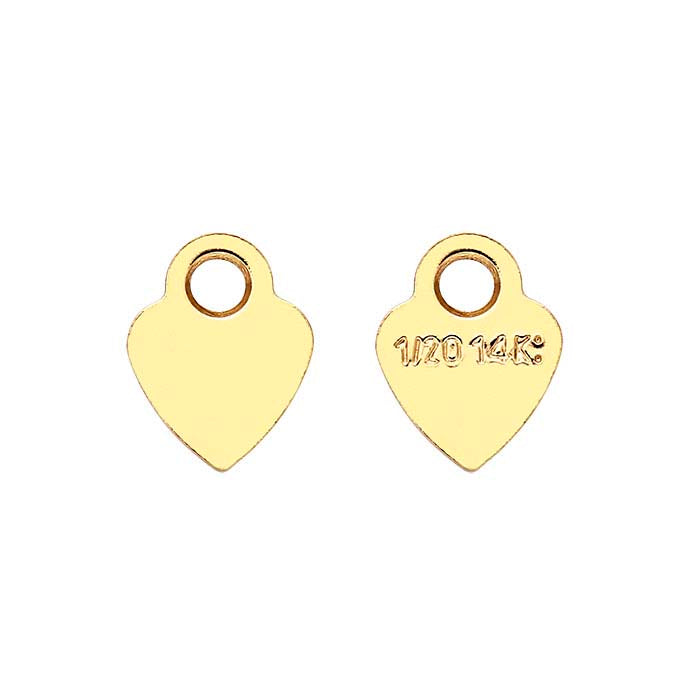 14/20 Yellow Gold-Filled Heart "1/20 14K" Tag, 0.25mm