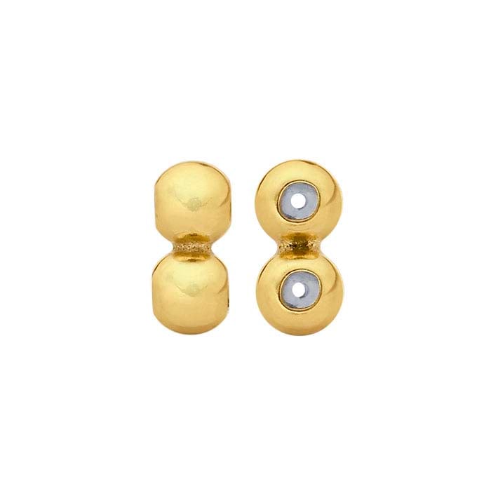 Doppia Perla Riempita in Oro Giallo 14/20 con Inserti in Silicone