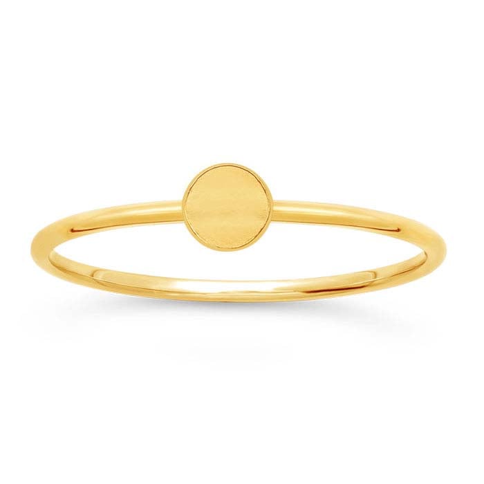 14/20 Yellow Gold-Filled Rings with Disc Accent
