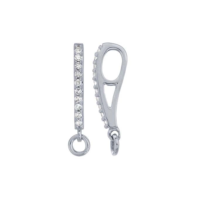 Anello portante in oro bianco 14K con diamanti