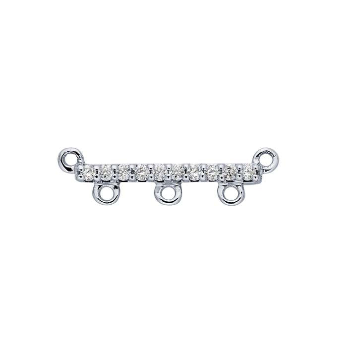 14K White Gold Diamond-Set Bar Festoon Pendant