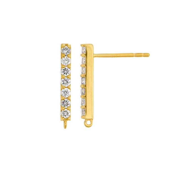 Diamond-Set Post Earring with Closed Ring