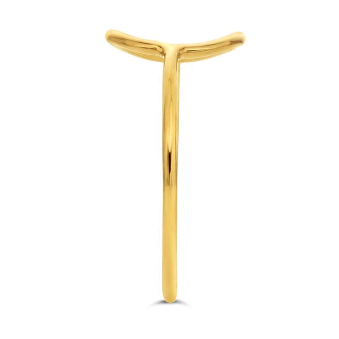 خاتم دائرة مفتوحة مطلي بالذهب الأصفر عيار 14/20