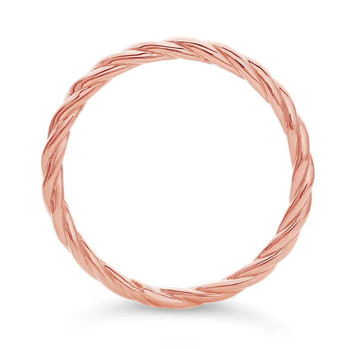 خاتم أبدي من الذهب الوردي عيار 14 قيراط