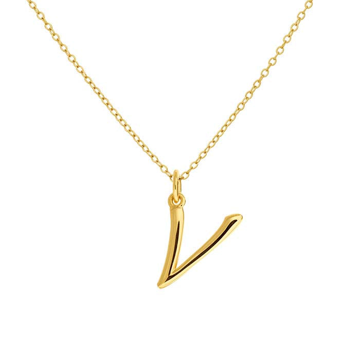 Pendentif Alphabet en Or Jaune 14K, V