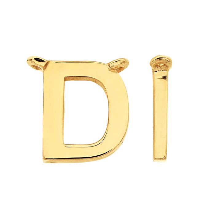 14K Yellow Gold Alphabet Festoon Pendant, D
