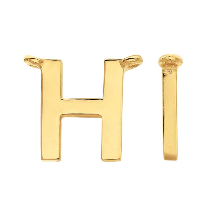 Ciondolo Festone Alfabeto in Oro Giallo 14K, H