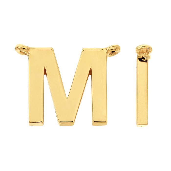 14K Yellow Gold Alphabet Festoon Pendant, M