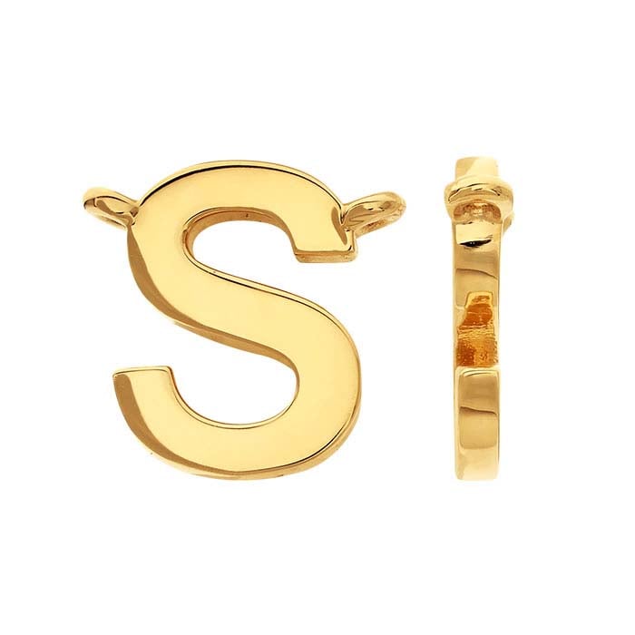 14K Yellow Gold Alphabet Festoon Pendant, S