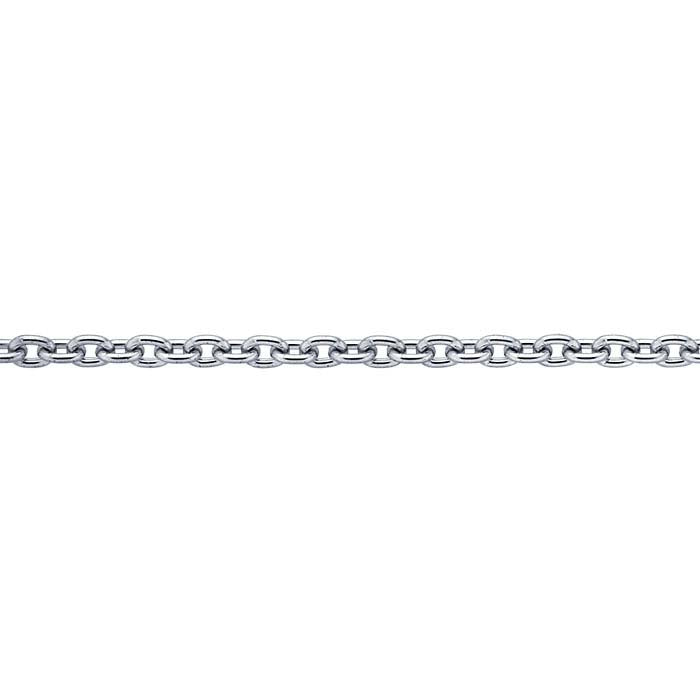 Platinum Diamond-Cut Oval Cable Chain