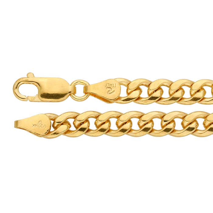 14/20 Gult Gullfylt 5,5 mm Curb-kjede