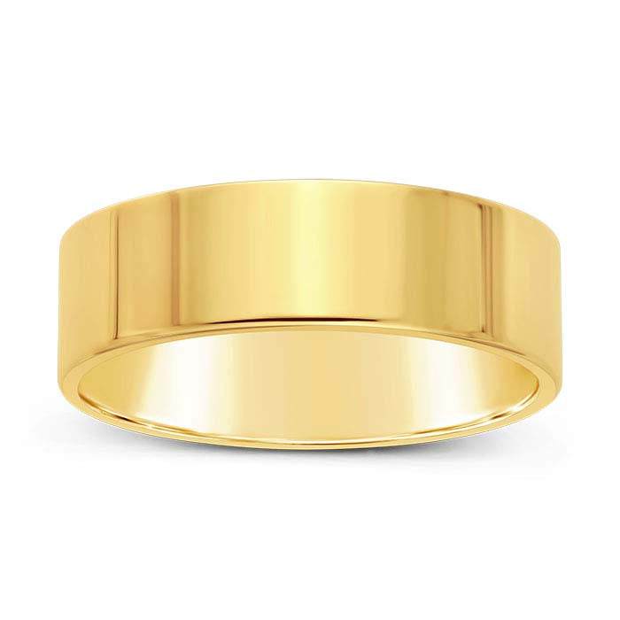 Nordt 14K Yellow Gold Flat Comfort Fit Lightweight Wedding Band