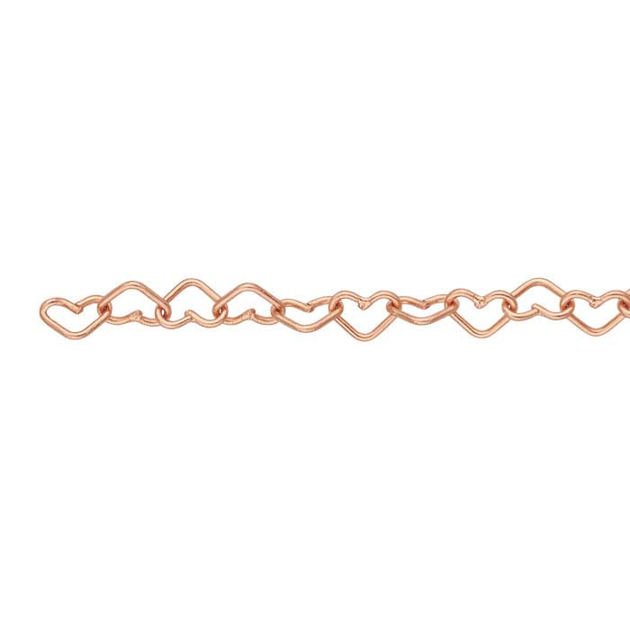 14/20 Rose Gold-Filled Heart Link Cable Chain