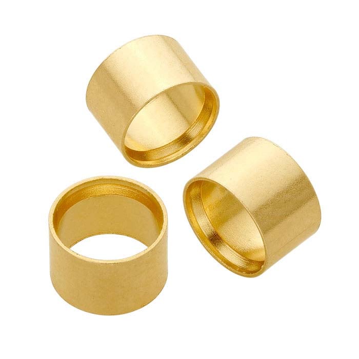 14/20 Yellow Gold-Filled Round Tube Bezel Settings, Die Struck