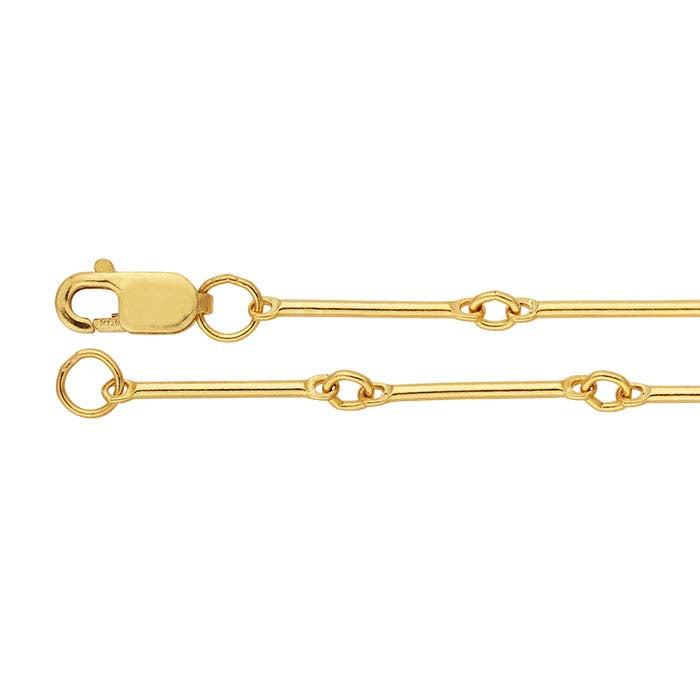 14/20 Yellow Gold-Filled Straight Bar & Link Chain