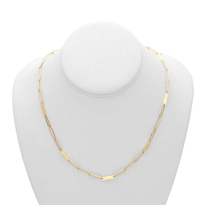 14K Yellow Gold Elongated Cable Chain