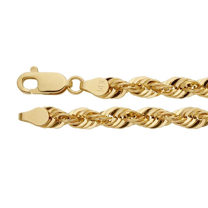 14K Yellow Gold Diamond-Cut Hollow French Rope Chain