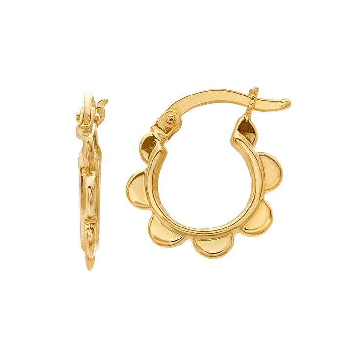 Orecchini a Cerchio con Cerniera in Oro Giallo 14K