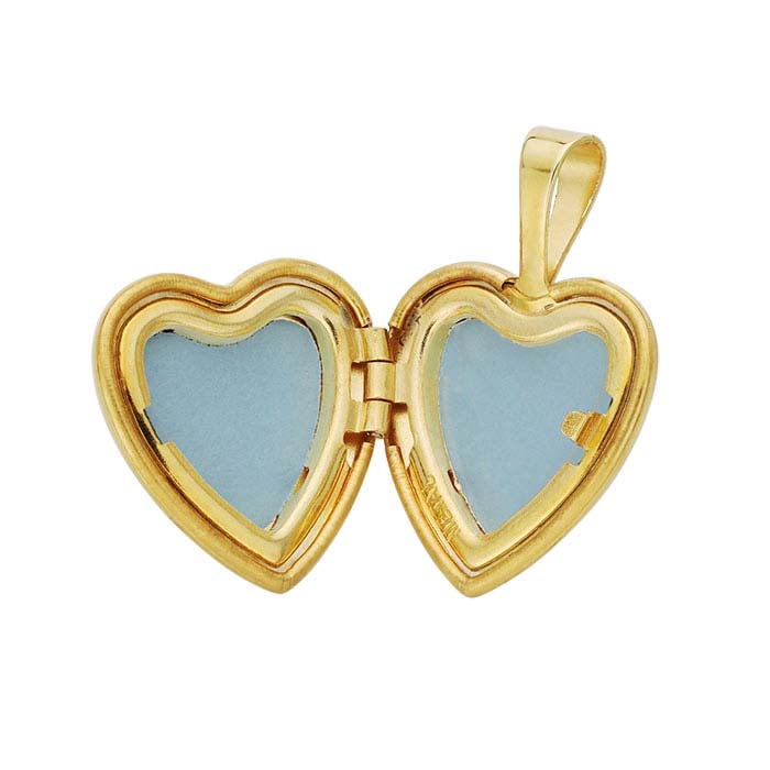 14/20 पीले सोने से भरा चिकना दिल लॉकेट पेंडेंट