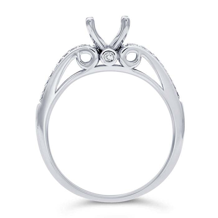 14K белое золото Принцесса полумонтаж для обручального кольца