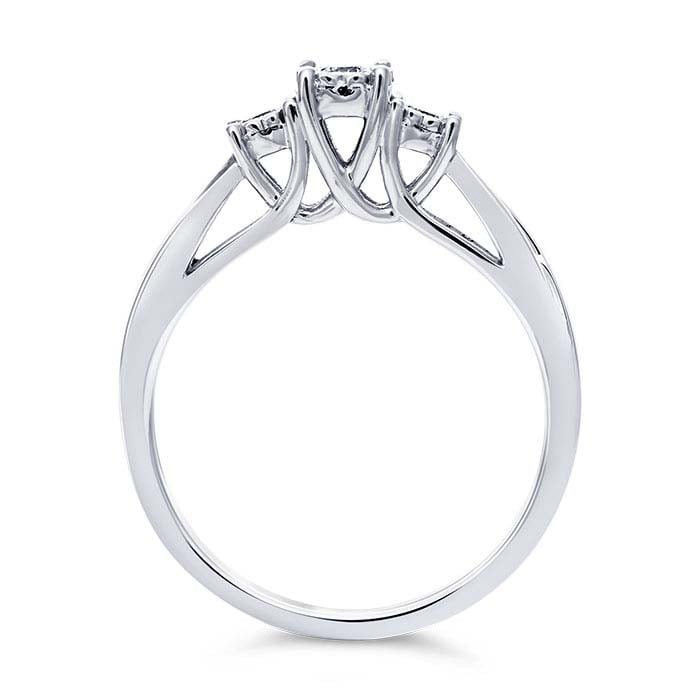 14K White Gold Diamond-Set Ring