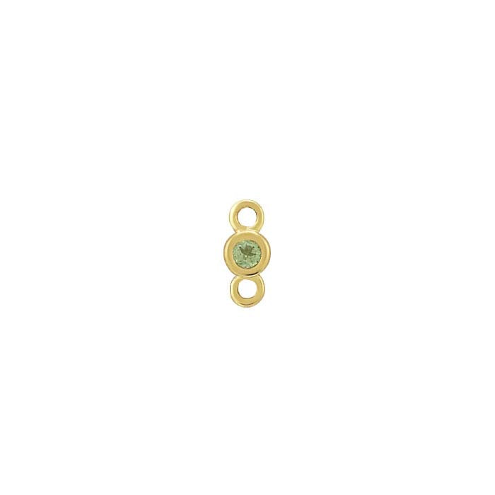 Componente de Ligação com Peridoto de 1,5mm em Ouro Amarelo 14K