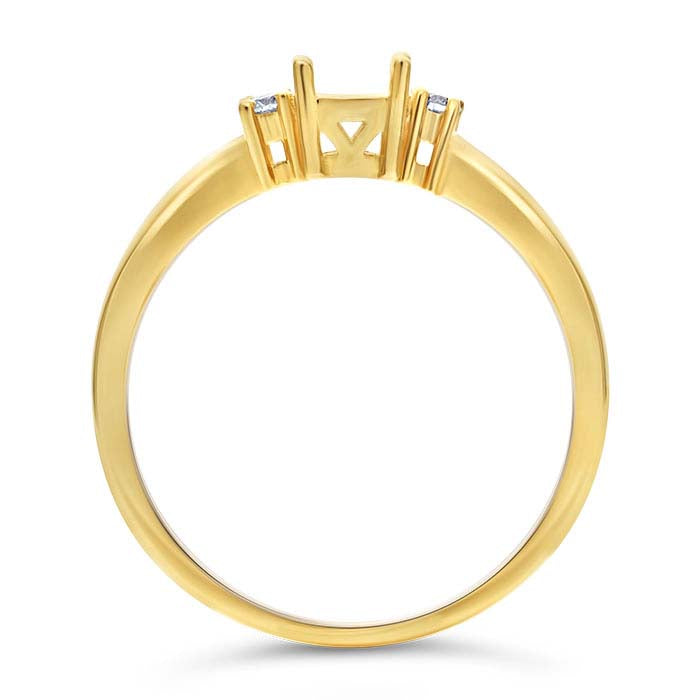 Montatura per anello di fidanzamento semilavorato rotondo da 5 mm in oro giallo 14K