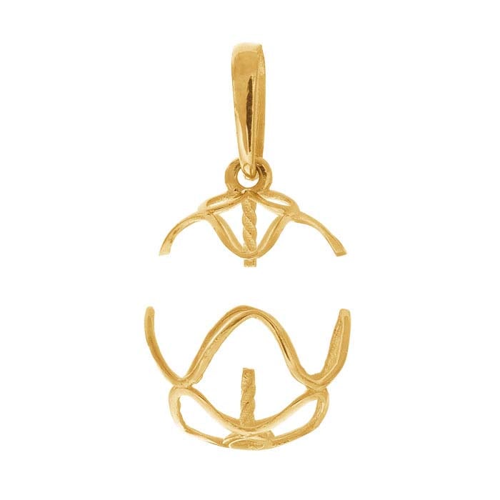 14K Yellow Gold Pearl Pendant Mounting