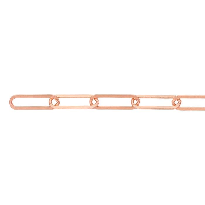 14K Rose Gold Flat Oval Cable Chain