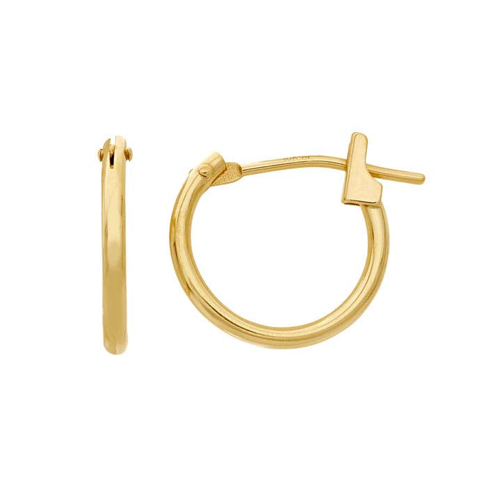 10K gule guldringeøreringe