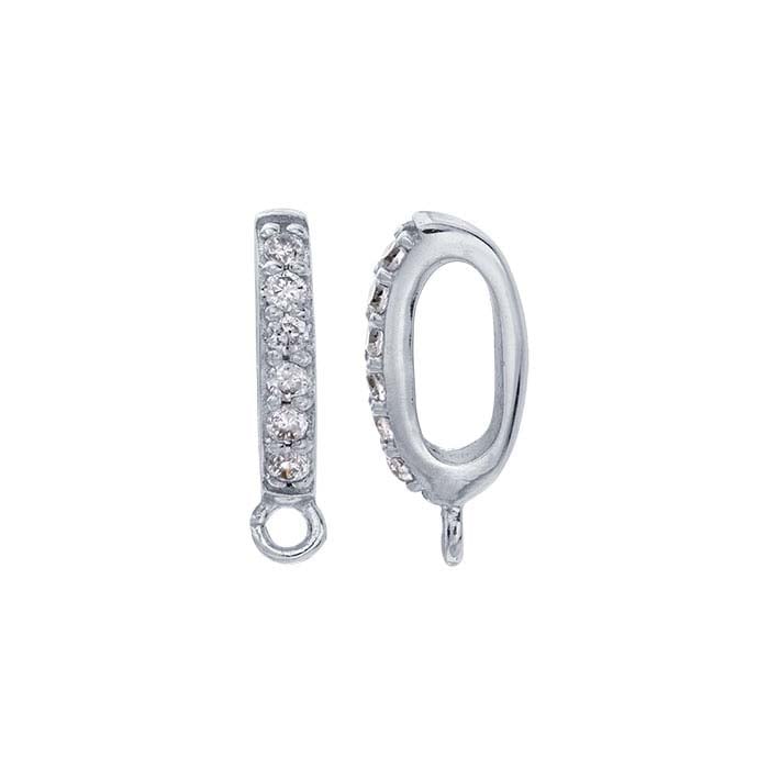 14K White Gold Diamond-Set Bail with Ring