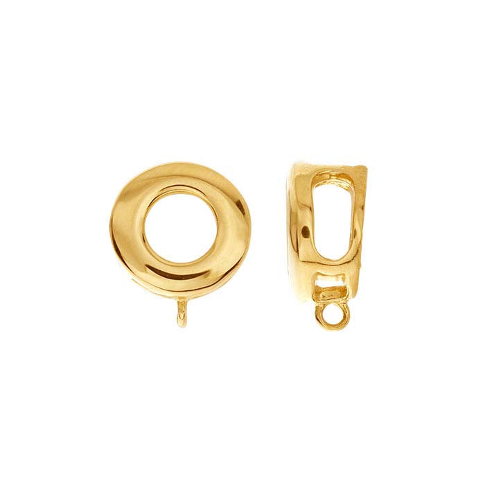 حلقة دائرية من الذهب عيار 14 قيراط مع خاتم