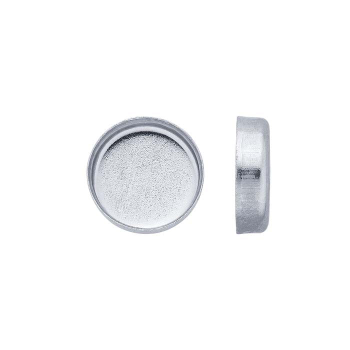14K White Gold Round Bezel Cup Setting