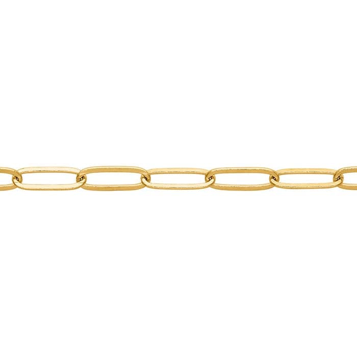 10K Yellow Gold Flat Elongated Oval Cable Chain