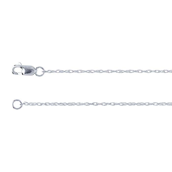 14K White Gold Double Rope Chain