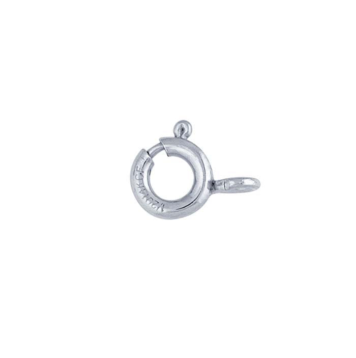 10K White Gold 4.5 x 4.5mm Lightweight Spring Ring Clasp