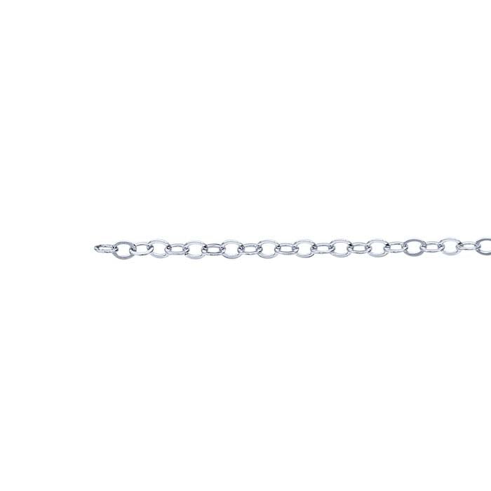 14K White Gold Flat Cable Chain