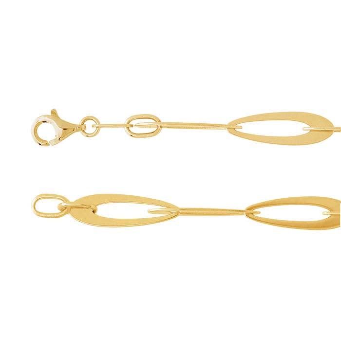 Bracciale a cavo ovale giallo 14K