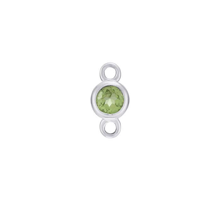 14K White Gold 2.5mm Peridot-Set Link Component