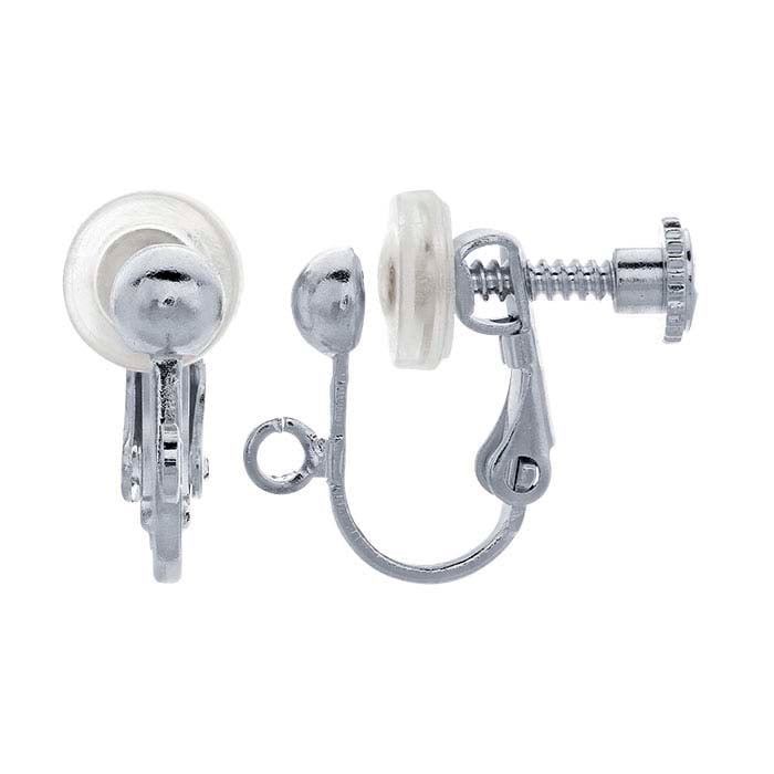 Žalvarinis sidabru dengtas pusiau rutulio formos auskaras su varžtiniu užsegimu, pagalvėle ir atviru žiedu